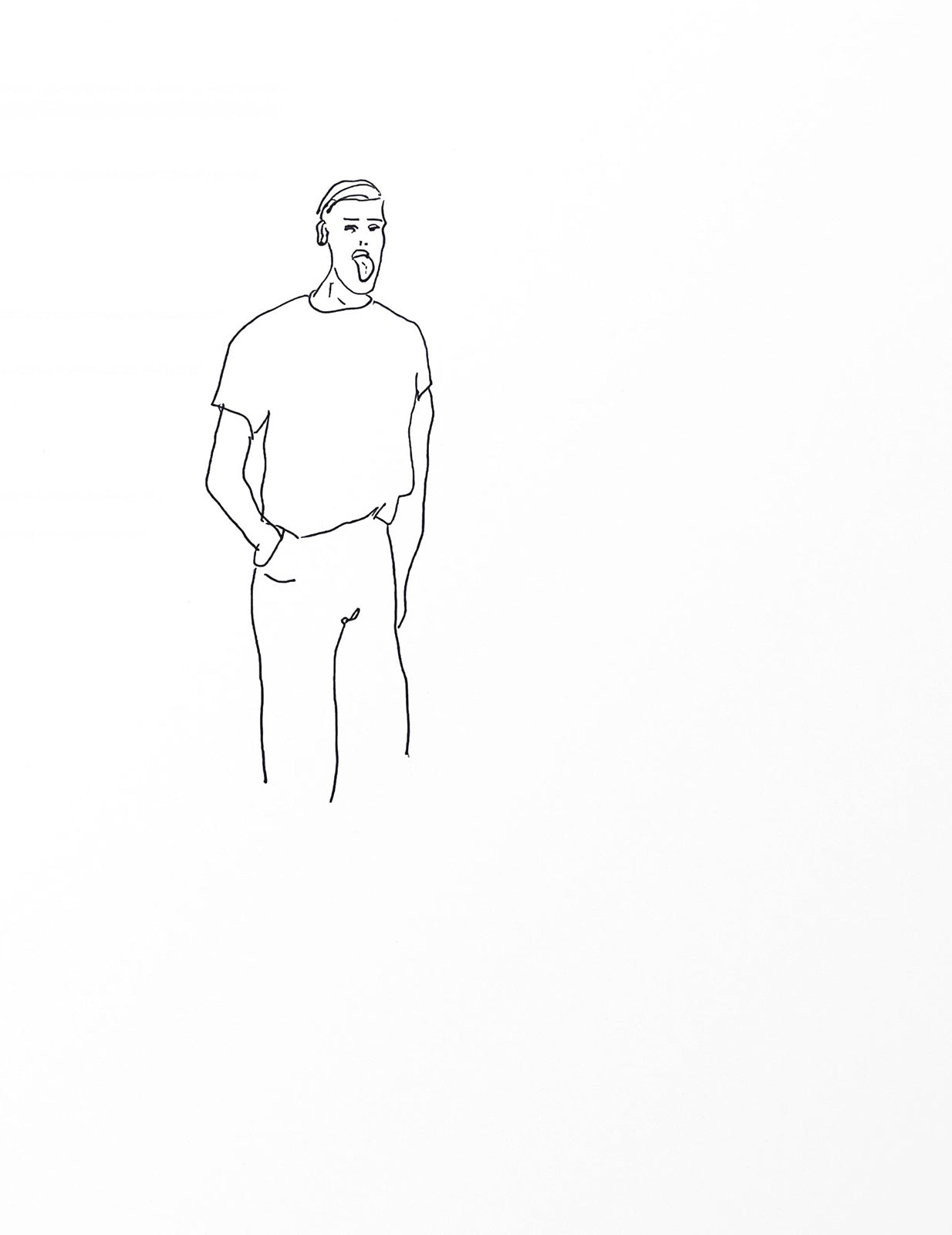 Erwin Wurm, Drawing, one minute sculpture